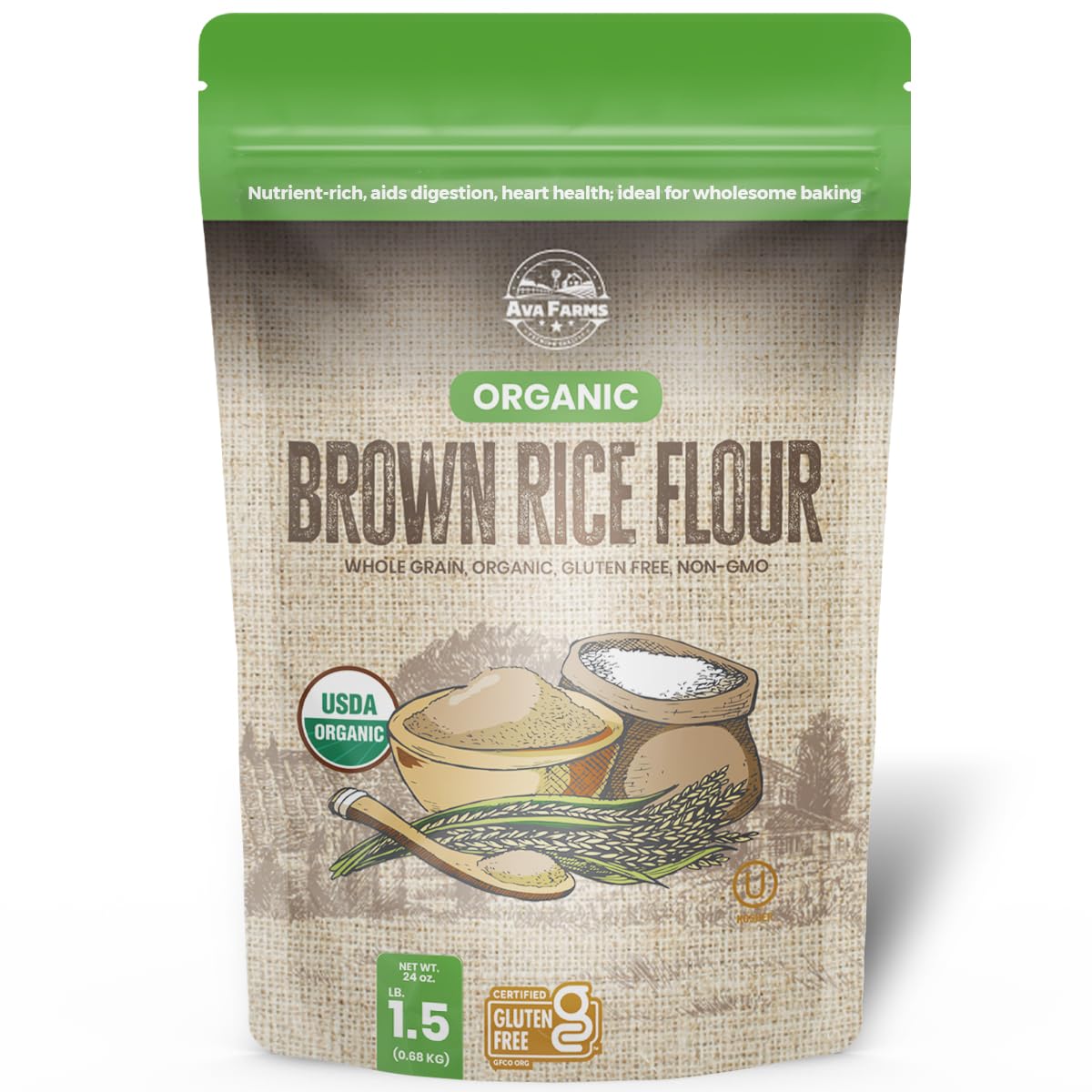 Ava Farms Organic Brown Rice Flour