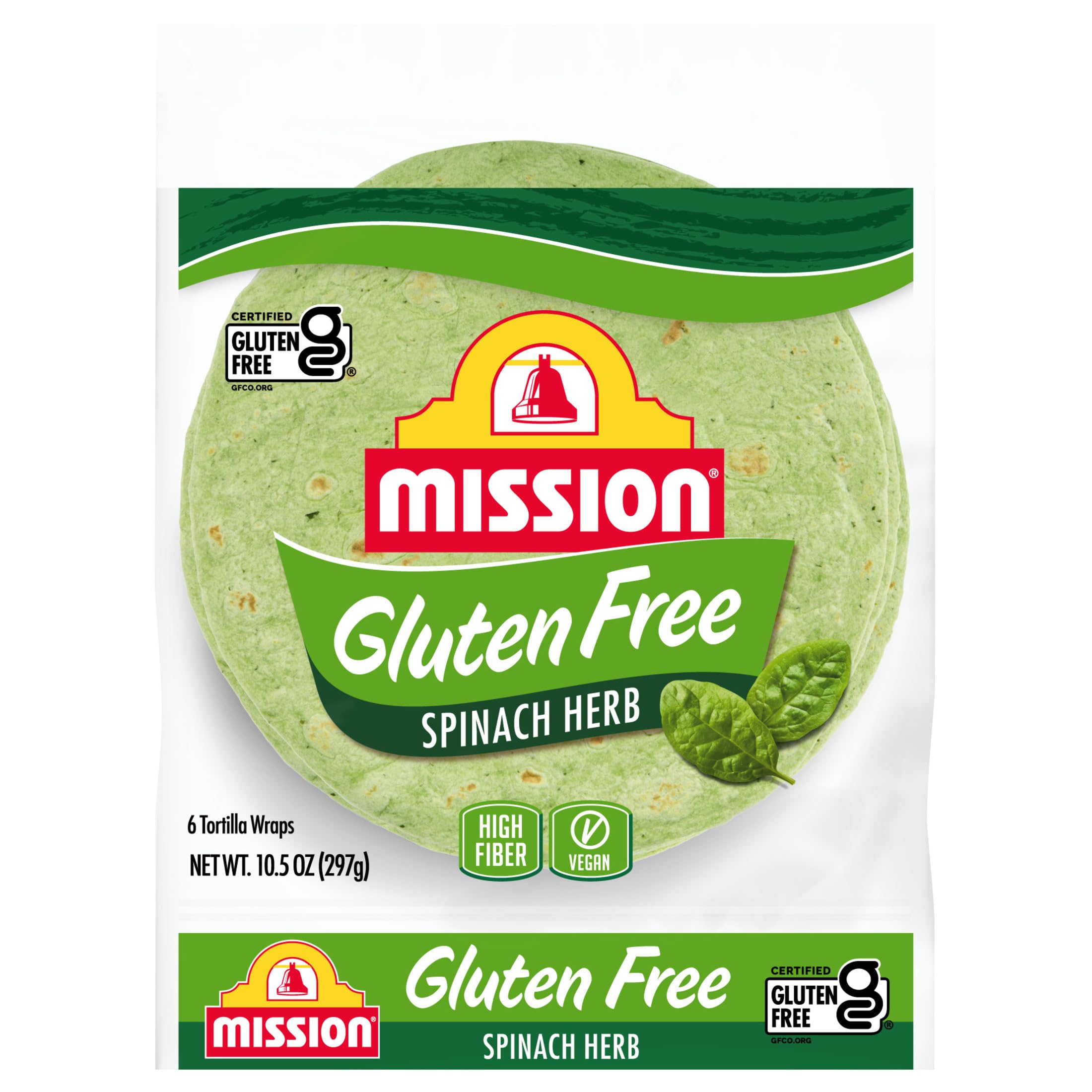 Mission Gluten Free Spinach Herb Tortilla Wraps
