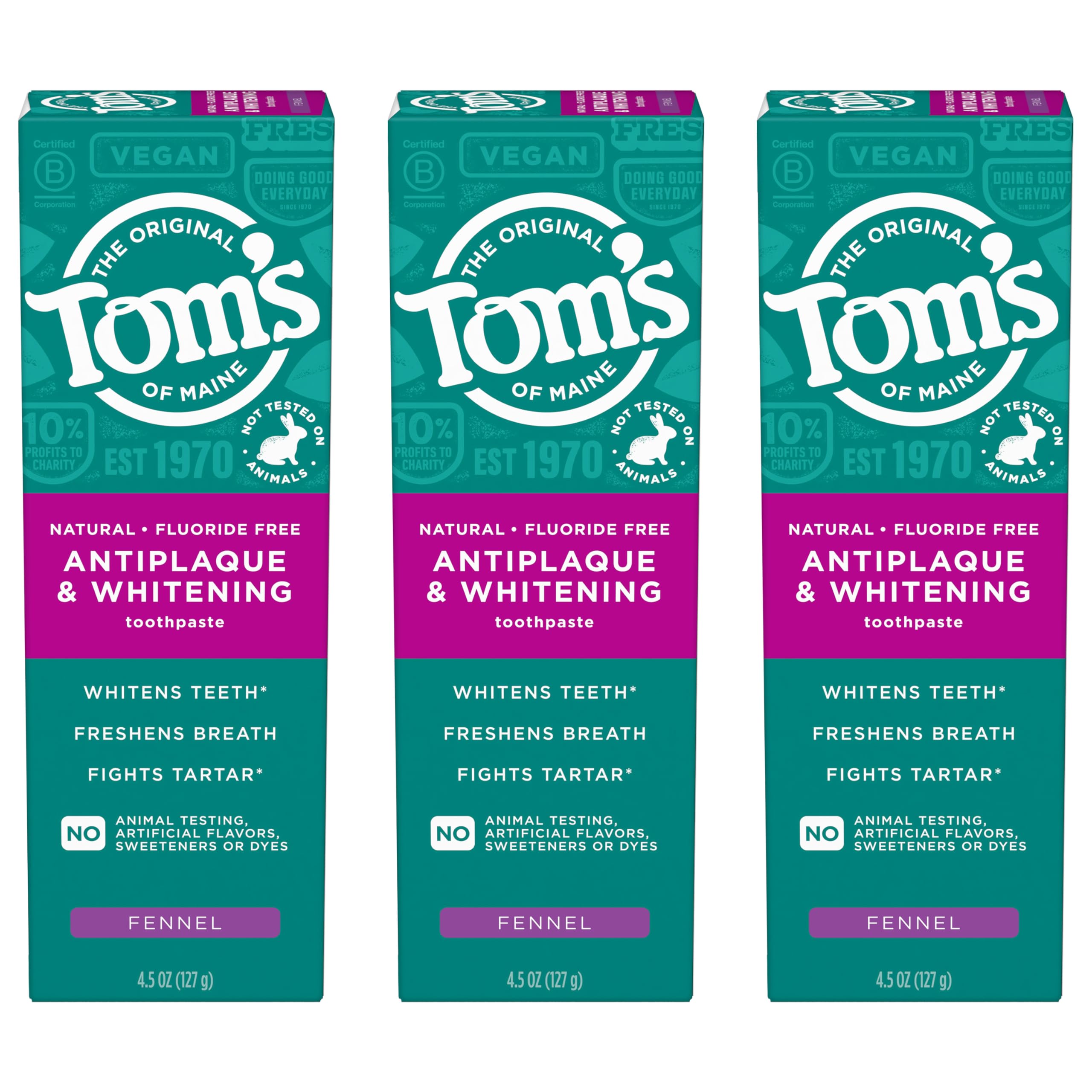 Tom's of Maine Fluoride-Free Antiplaque & Whitening Natural Toothpaste